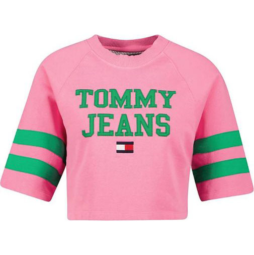TOMMY-JEANS Damen Sweatshirt Kurzarm
