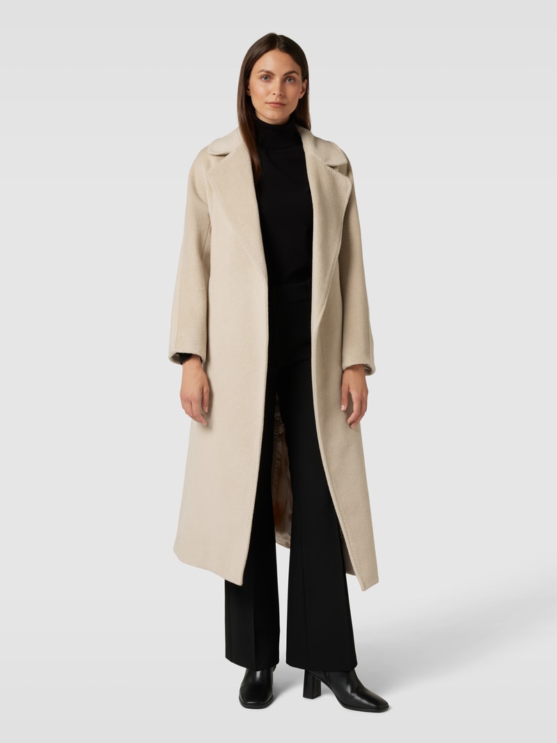 Mantel mit Bindegürtel Modell 'TEMPERA' in beige