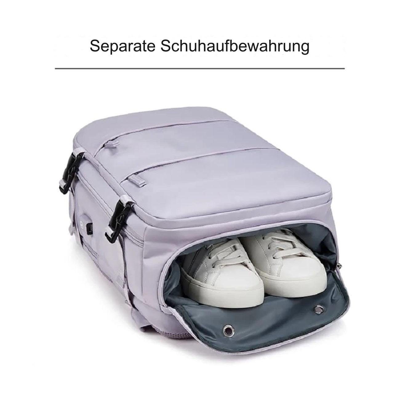 YYV Reiserucksack Leichter Outdoor-Rucksack mit Trocken- und Nasstrennung, Perfekt für Sport, Reisen, Wandern und mehr.