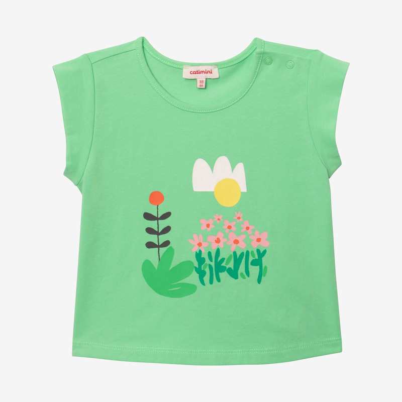 T-shirt bébé fille arty vert Catimini