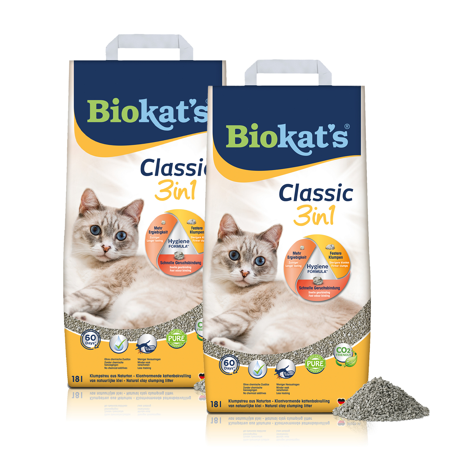 Biokat's Katzenstreu Biokat's classic 3in1 2x18 l
