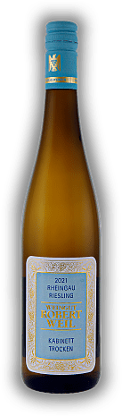 Robert Weil, Riesling, Kabinett, trocken, 2021, Rheingau  Robert Weil, Riesling, Kabinett, trocken, 2021, Rheingau   Jahrgang 2021 - 0,75	 Liter - Vol 11,0%