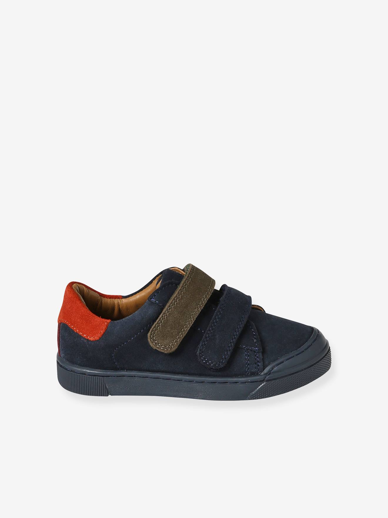 Baskets scratchées cuir enfant collection maternelle marine