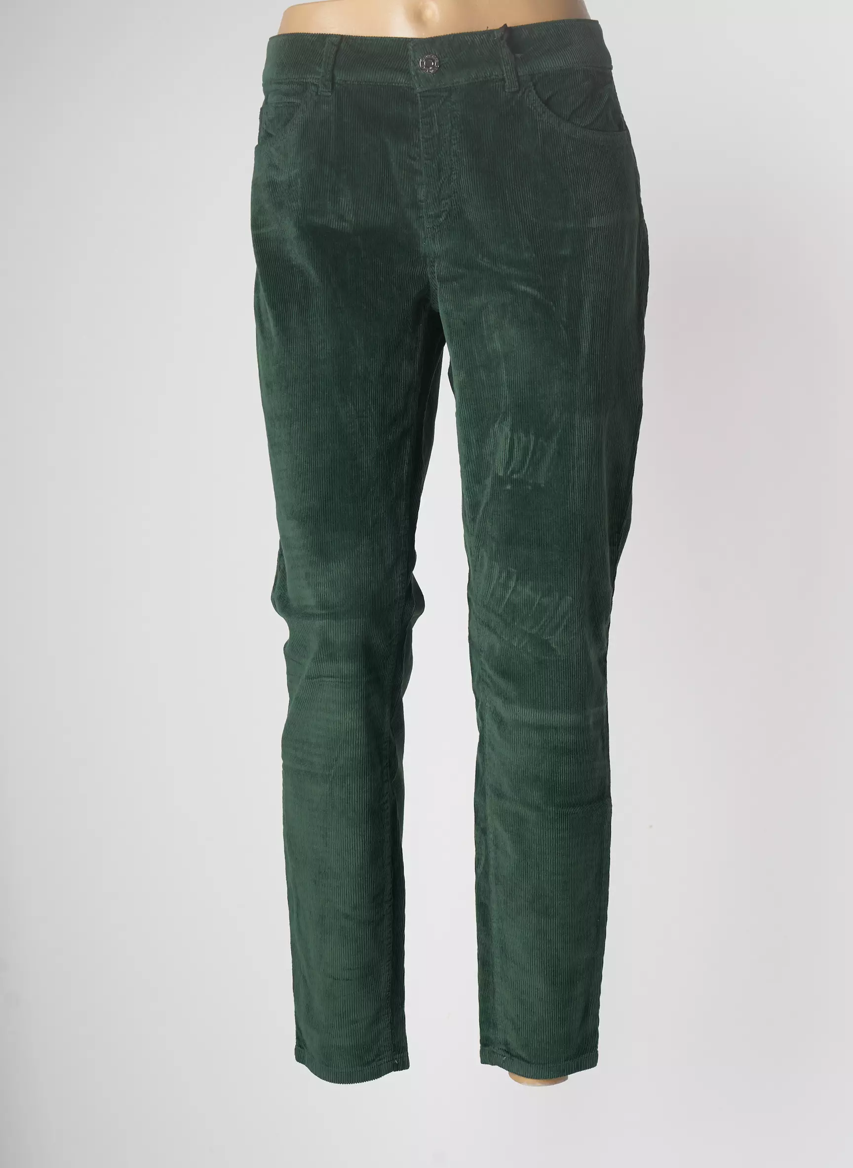 Caractere Pantalons Slim Femme couleur vert