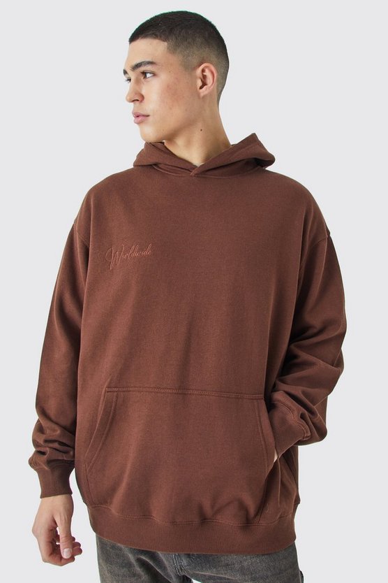Oversize Hoodie mit Worldwide-Stickerei
