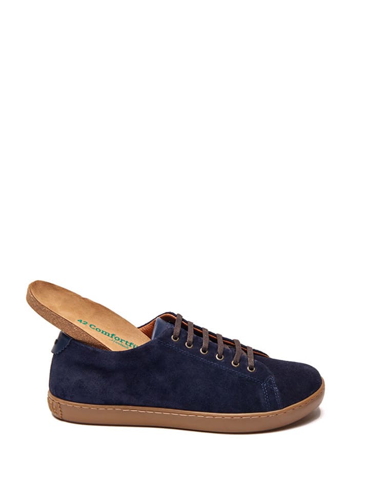 Comfortfusse Leder-Sneakers in Dunkelblau günstig kaufen