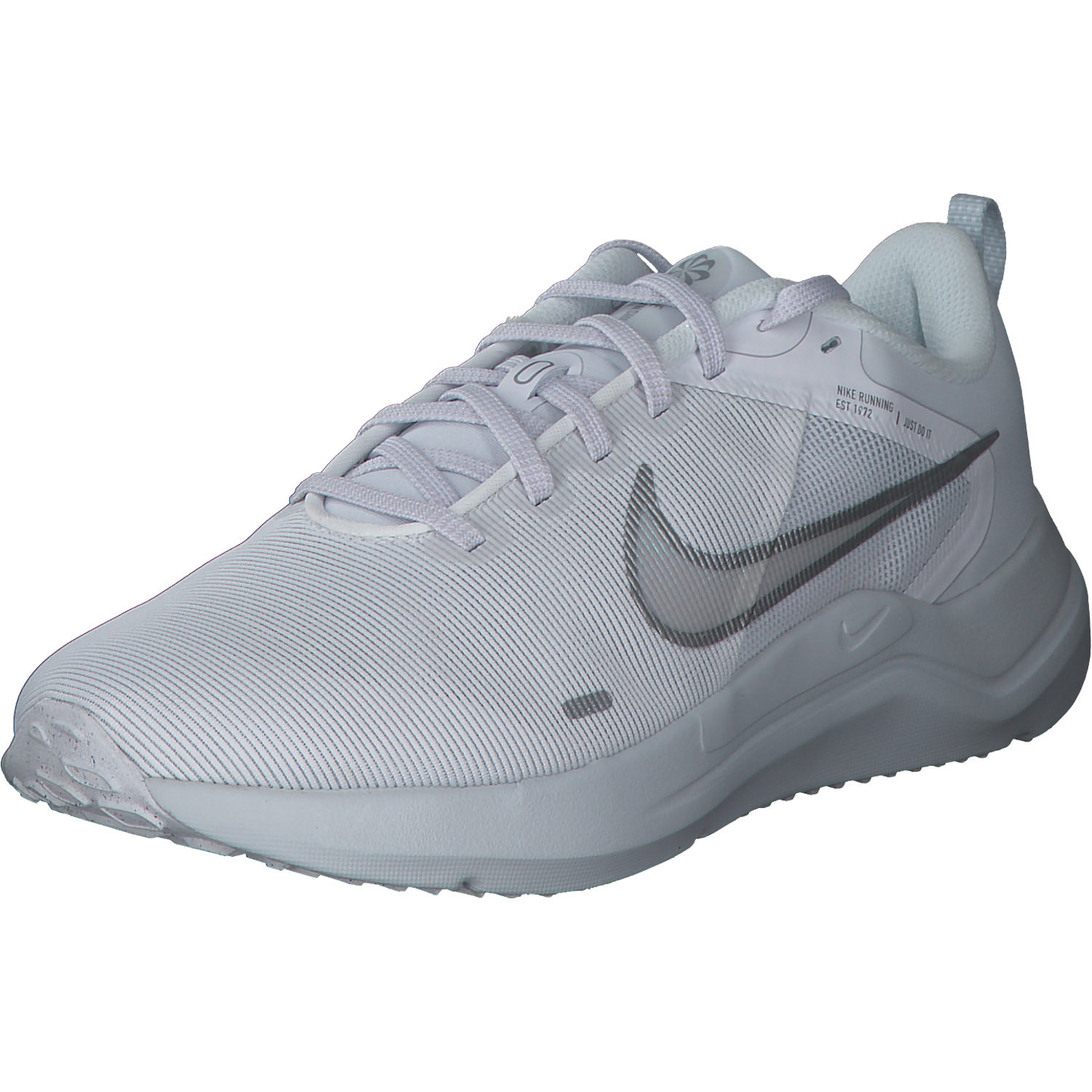 Nike Downshifter 12 DD9294, Sneakers Low, Damen, white/metallic silver pure pla