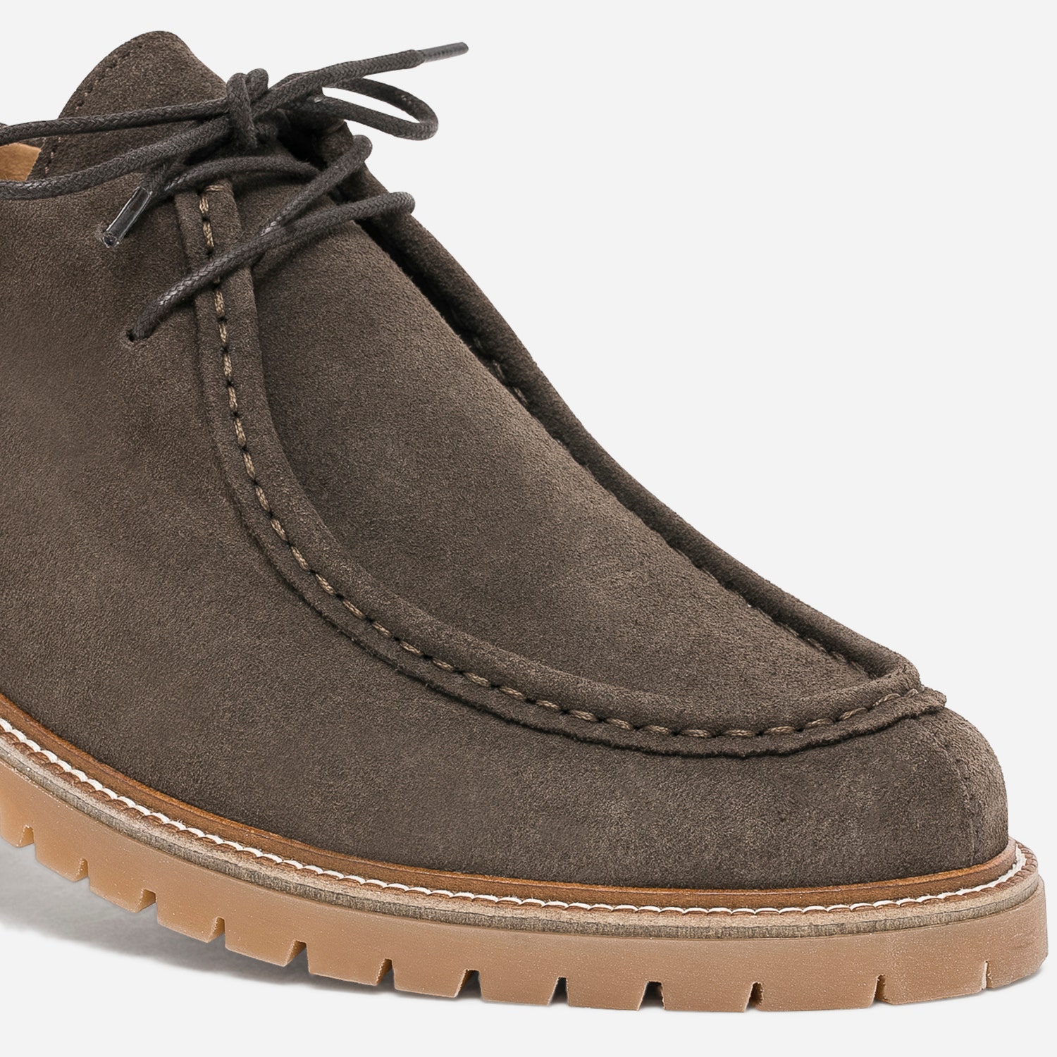Derby marron foncé éco-conçu en cuir velours