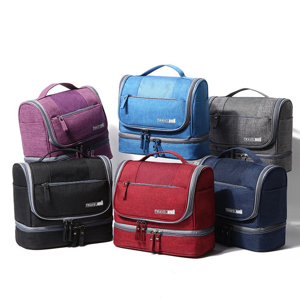 SCOBAG Kosmetiktasche Kosmetiktasche Travel Organiser Großes Fassungsvermögen (1-tlg, Bequemer Haken-Kosmetikbeutel), Wasserdicht schimmelfest nass und trocken Trennung