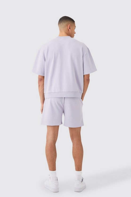 Kurzärmliges kastiges Oversize Sweatshirt