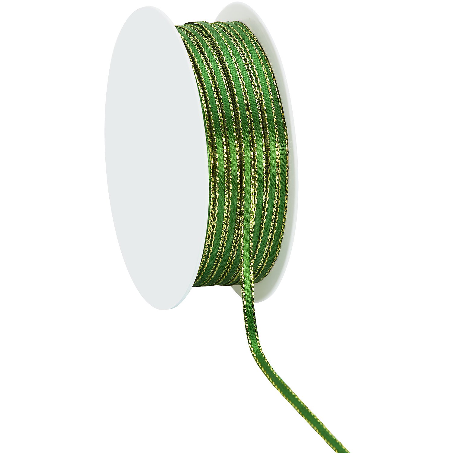 Satinband, grün-gold, 3 mm, 20 m