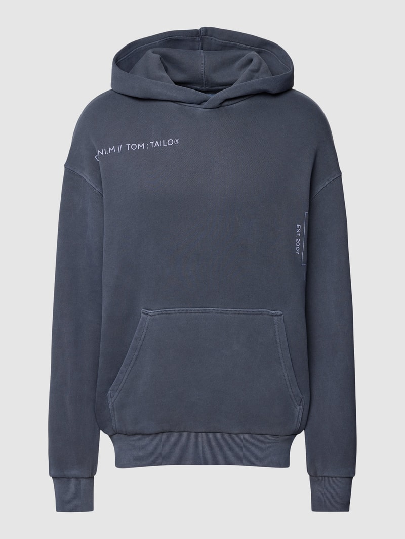 Hoodie mit Känguru-Tasche Modell 'relaxed garment' in dunkelblau