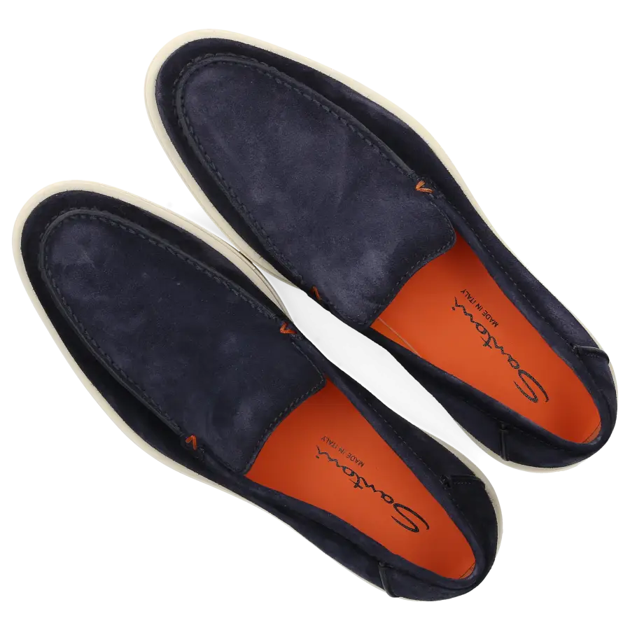 Santoni - Loafer MGDT17 Veloursleder - blau