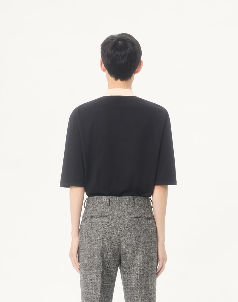 Valentino bomuldspoloshirt med indlagt V og broderet pantermærke