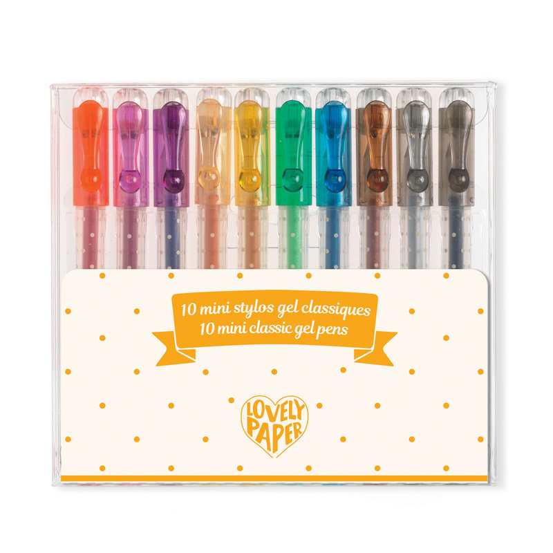 10 mini stylos gel classique Djeco