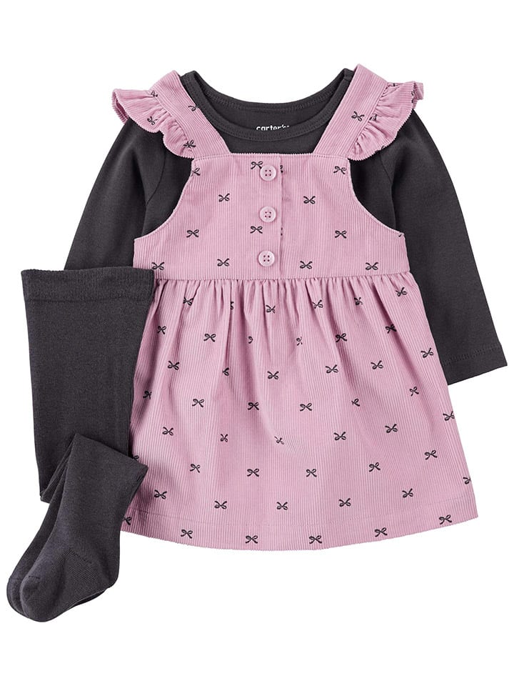 carter's 3tlg. Outfit in Rosa/ Anthrazit günstig kaufen