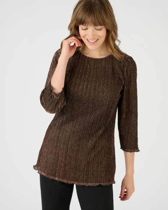 T-shirt en maille brillante