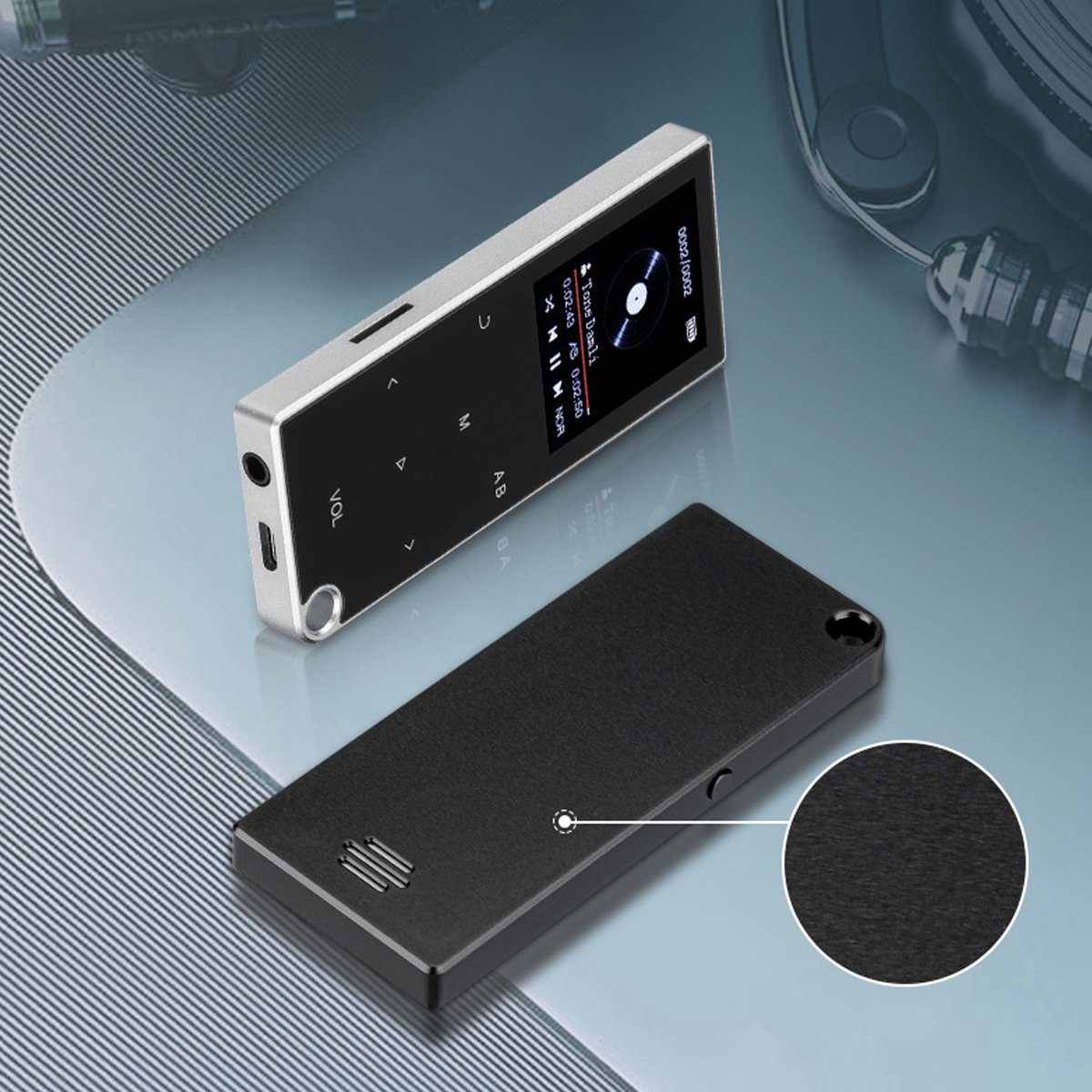 JedBesetzt MP3 Player Bluetooth 5.0 mit 1,8 Zoll TFT Farbbildschirm, Touch-Tasten MP3-Player