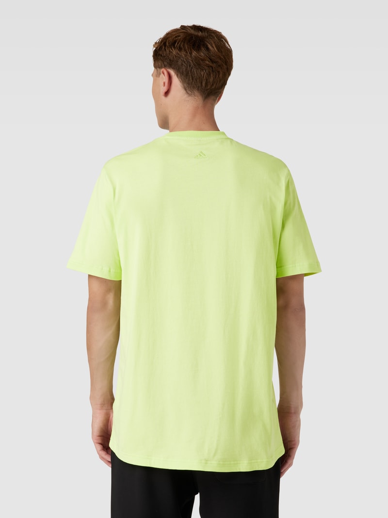 T-Shirt mit Label-Print in neon gelb