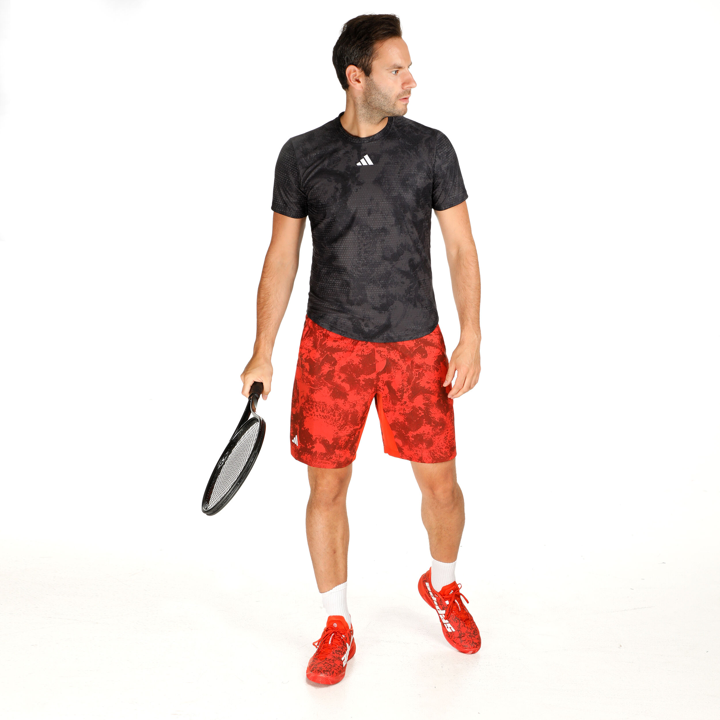 Paris 2N1 Shorts Herren - Orange, Rot