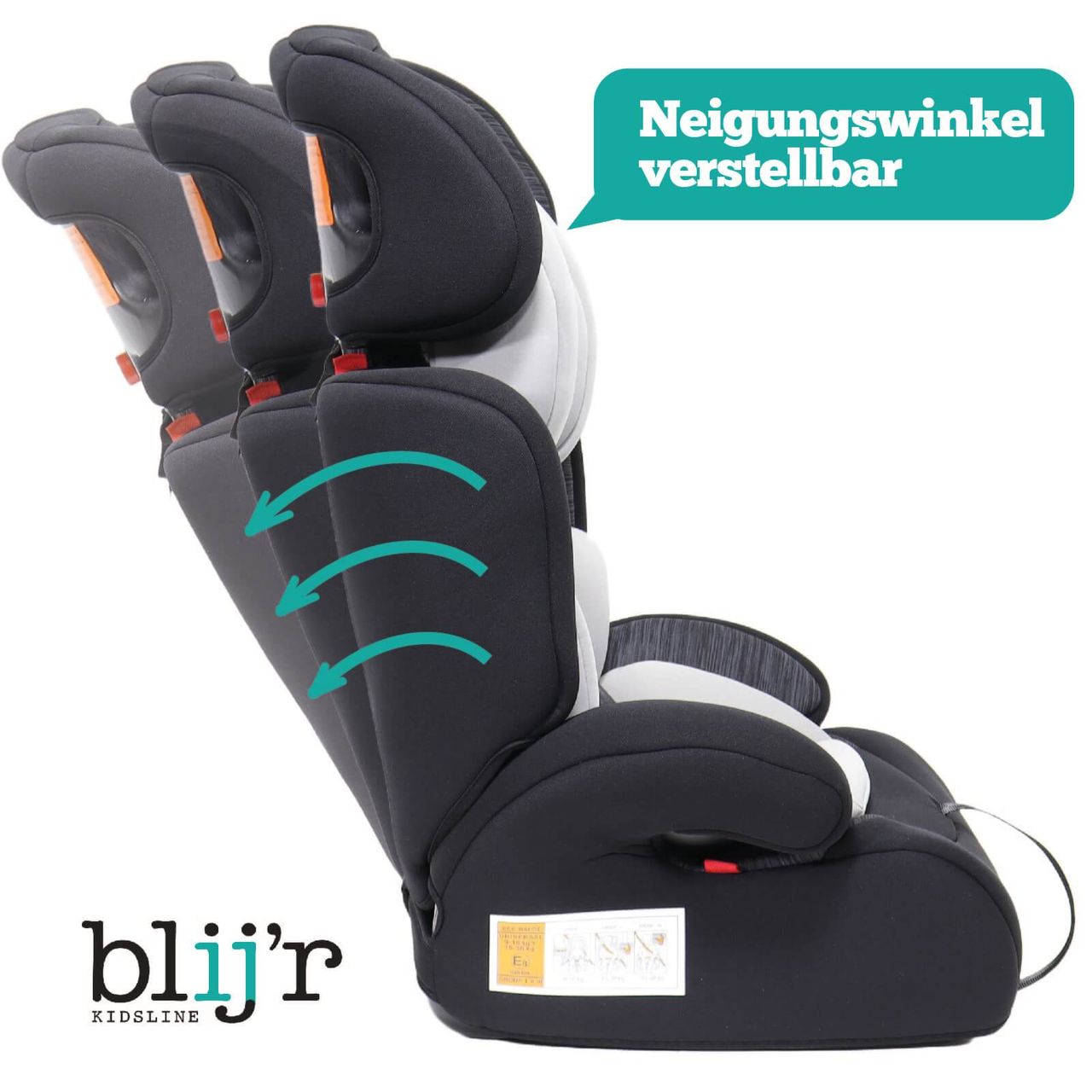 Blijr Blij´r Ivo Grey/Black Autositz mit Wumbi Rücksitzspiegel und Sonnenschutz