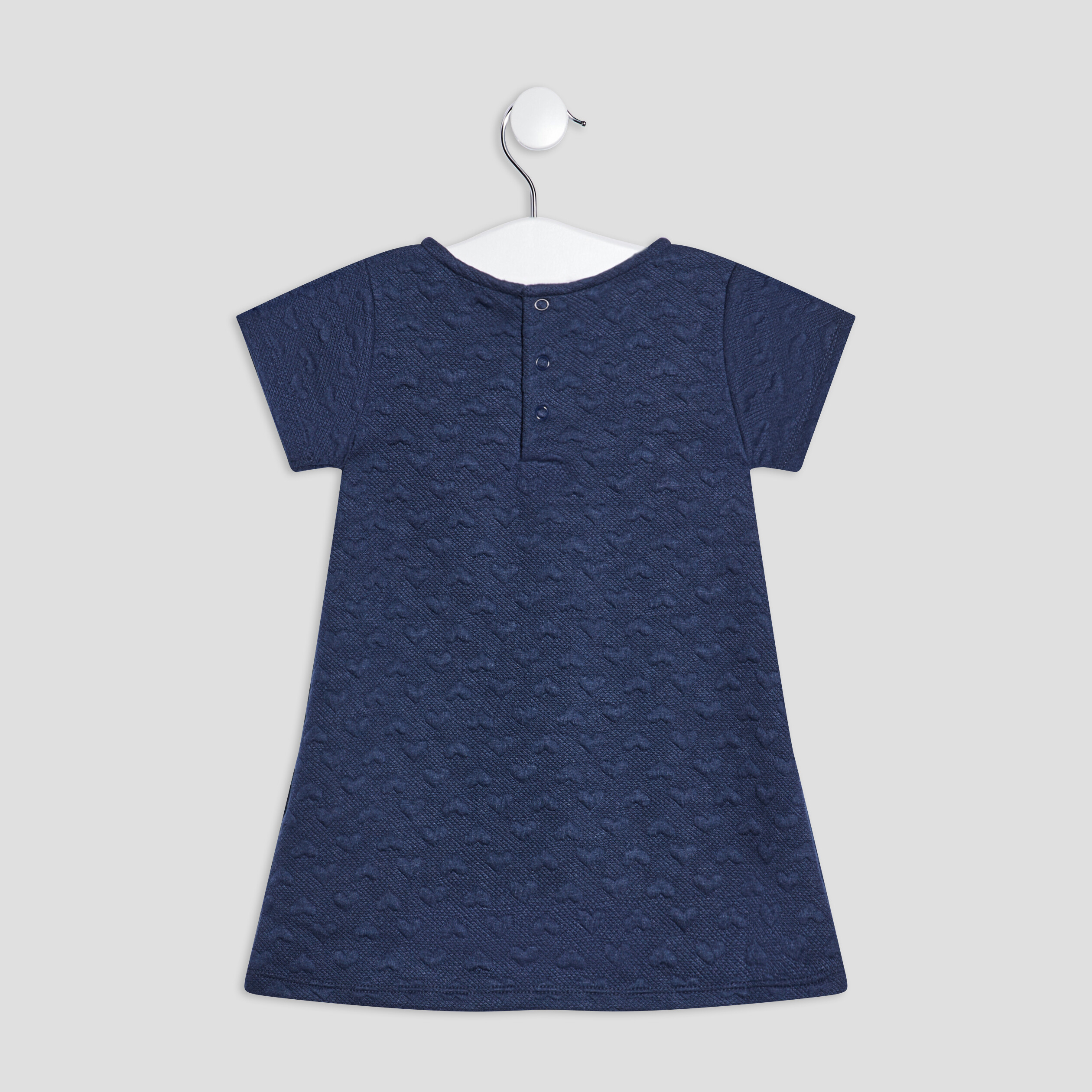 Robe trapèze à manches courtes bleu marine bébé fille | La Halle