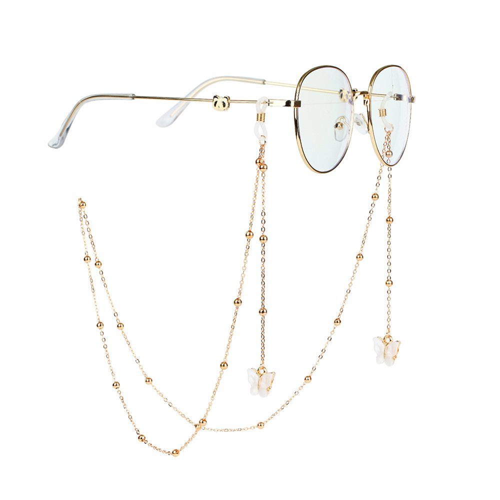 Sarfly Brillenkette Mode Gold Brillenketten, 70cm,weiß/ schwarz