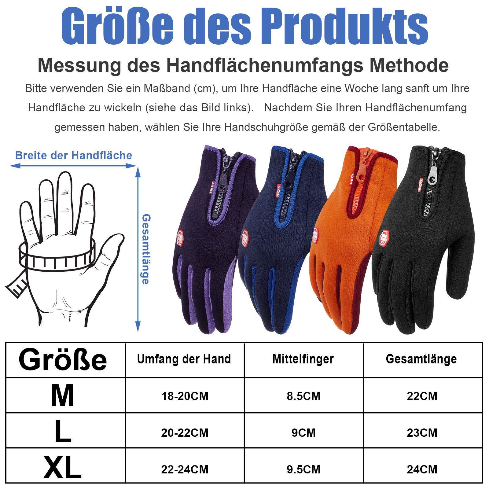 BTTO Fleecehandschuhe Fleece Handschuhe Herren Damen Winter, Touchscreen Winterhandschuhe Fleece Warm Winddicht Anti-Rutsch Thermo Laufhandschuhe
