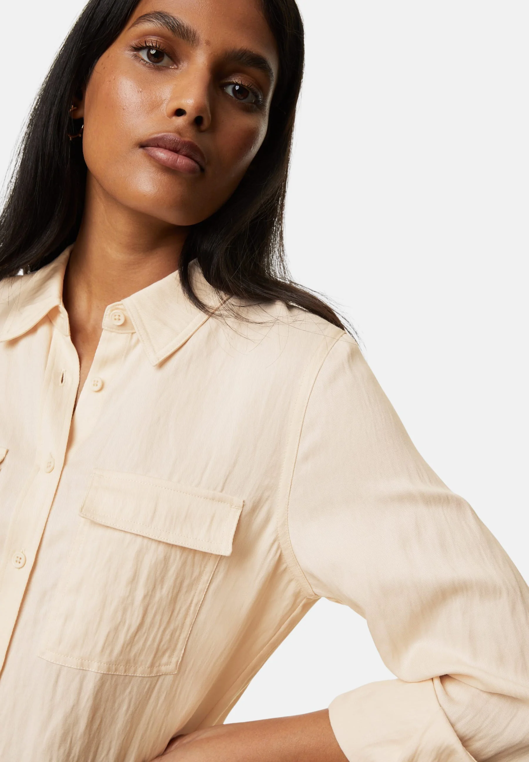 Camisa con cuello rico en algodón de Marks & Spencer