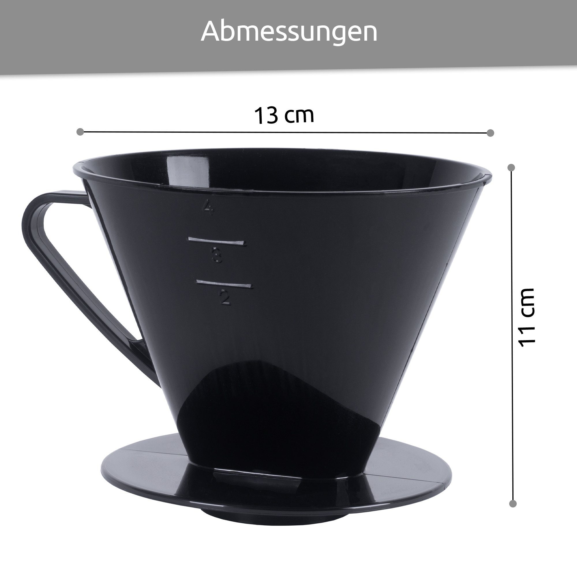 Wüllner + Kaiser Reisekaffeemaschine Kaffeefilter 1 X 4 PP schwarz, Papierfilter, Mehrwegfilter, Kaffeefilter ohne Maschine, ideal für Unterwegs