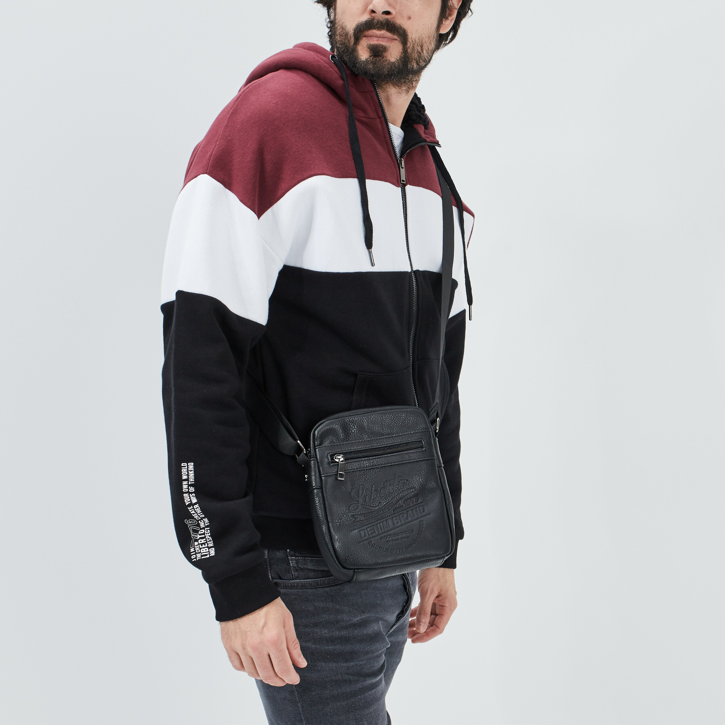 Sac rectangulaire Liberto noir homme | La Halle