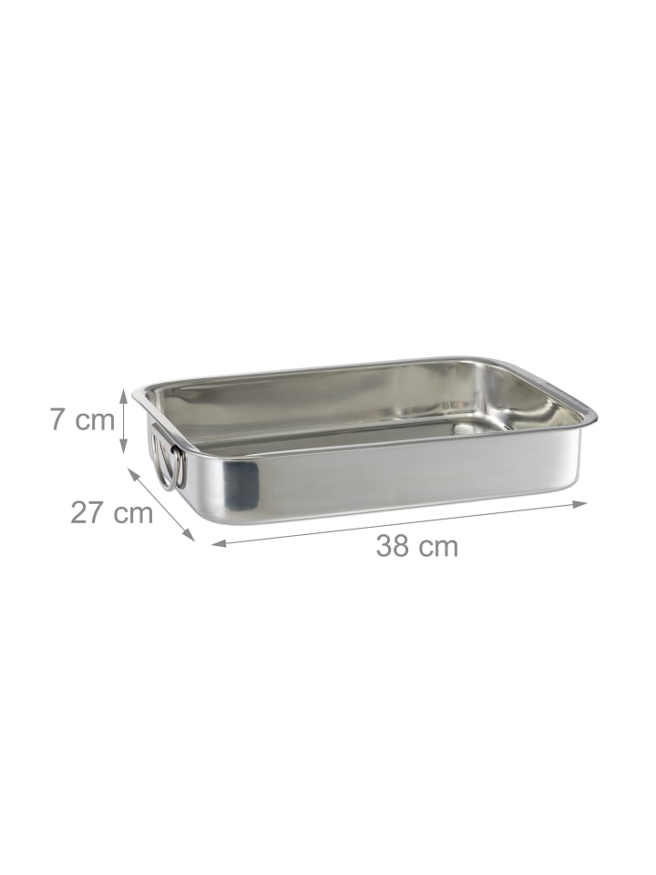 relaxdays Auflaufform Set 3 teilig in Silber günstig kaufen onesize