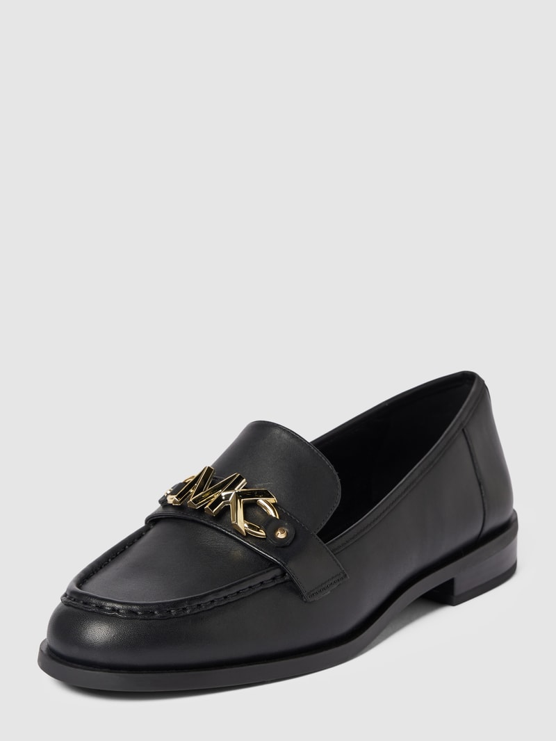 Penny-Loafer mit Label-Applikation Modell 'TIEGAN' in schwarz