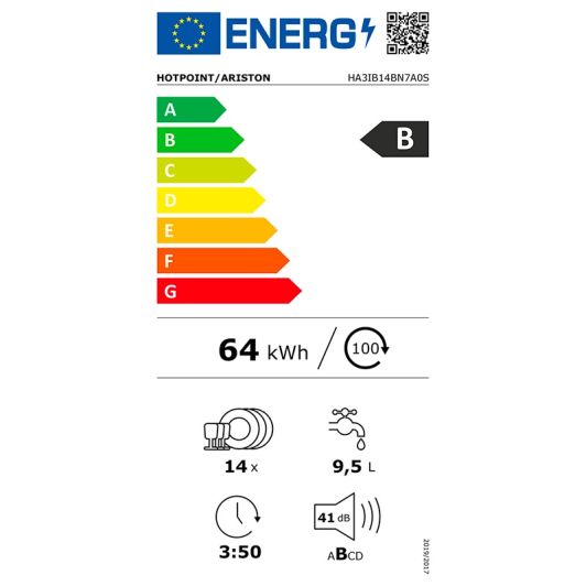 Mașină de spălat vase integrată HOTPOINT HA3IB14BN7A0S B
