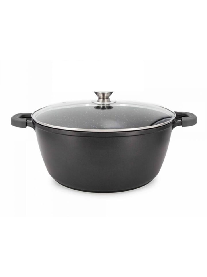 Cheffinger XXL Kochtopf mit Deckel ø44 cm mit Marmorbeschichtung ca. 23 L in Schwarz günstig kaufen 44 cm