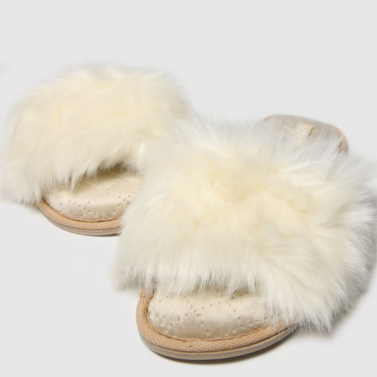 Schuh Hayley – Naturfärgade tofflor i fuskpäls