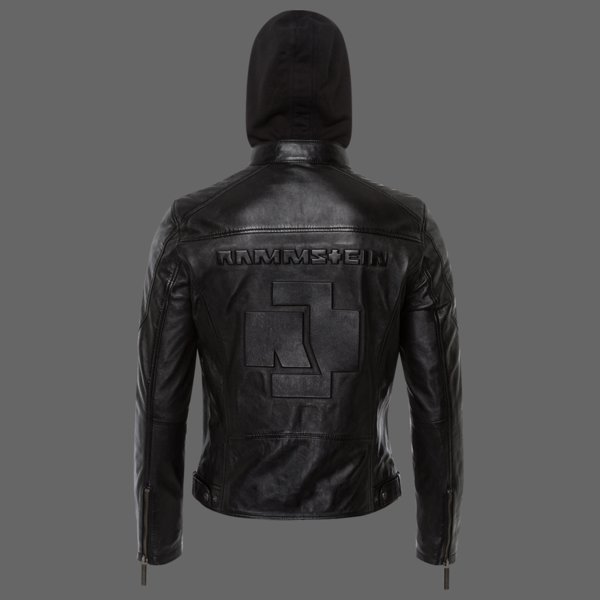 Lederjacke ”Logo” mit Kapuze