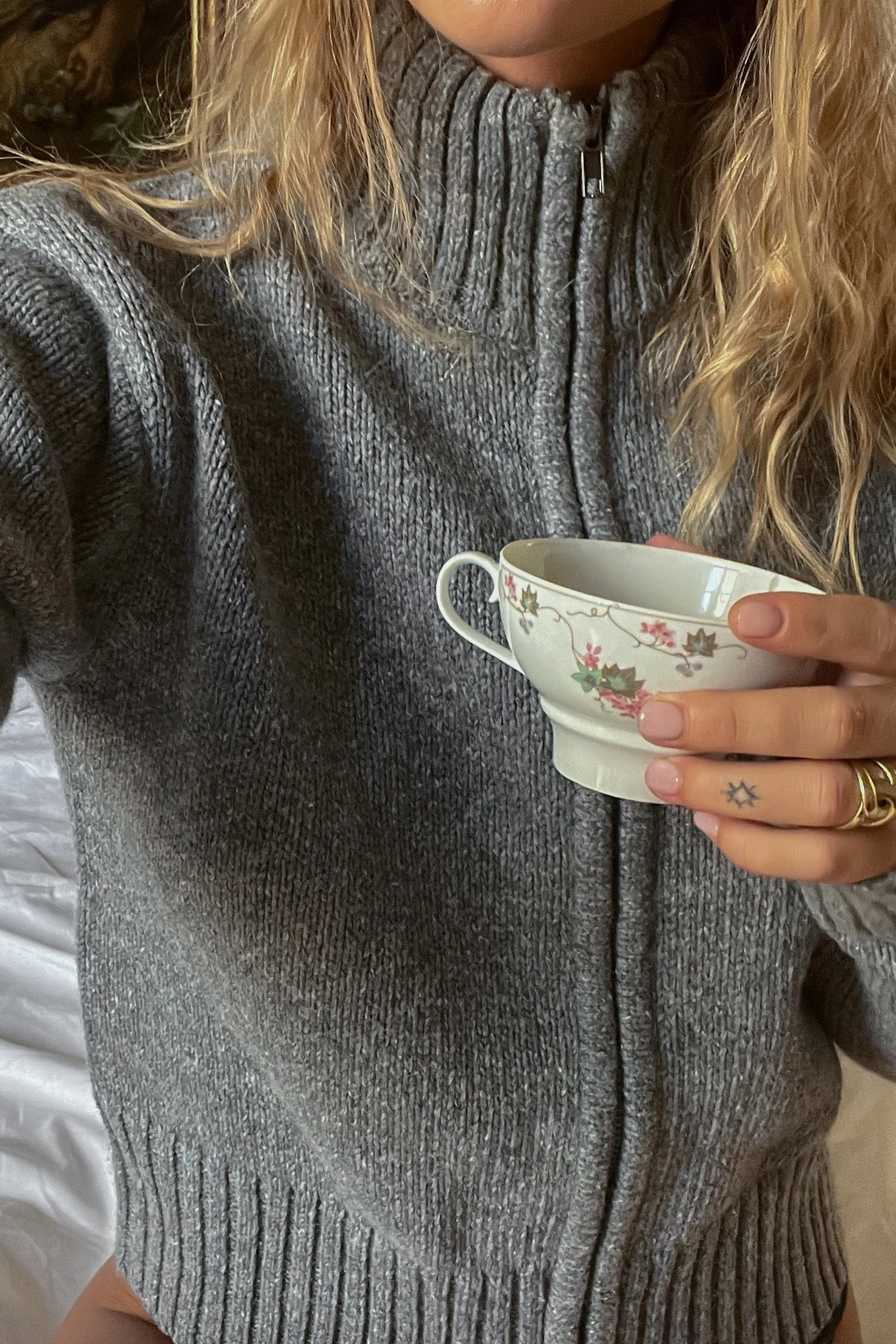 Strickpullover mit Reißverschluss