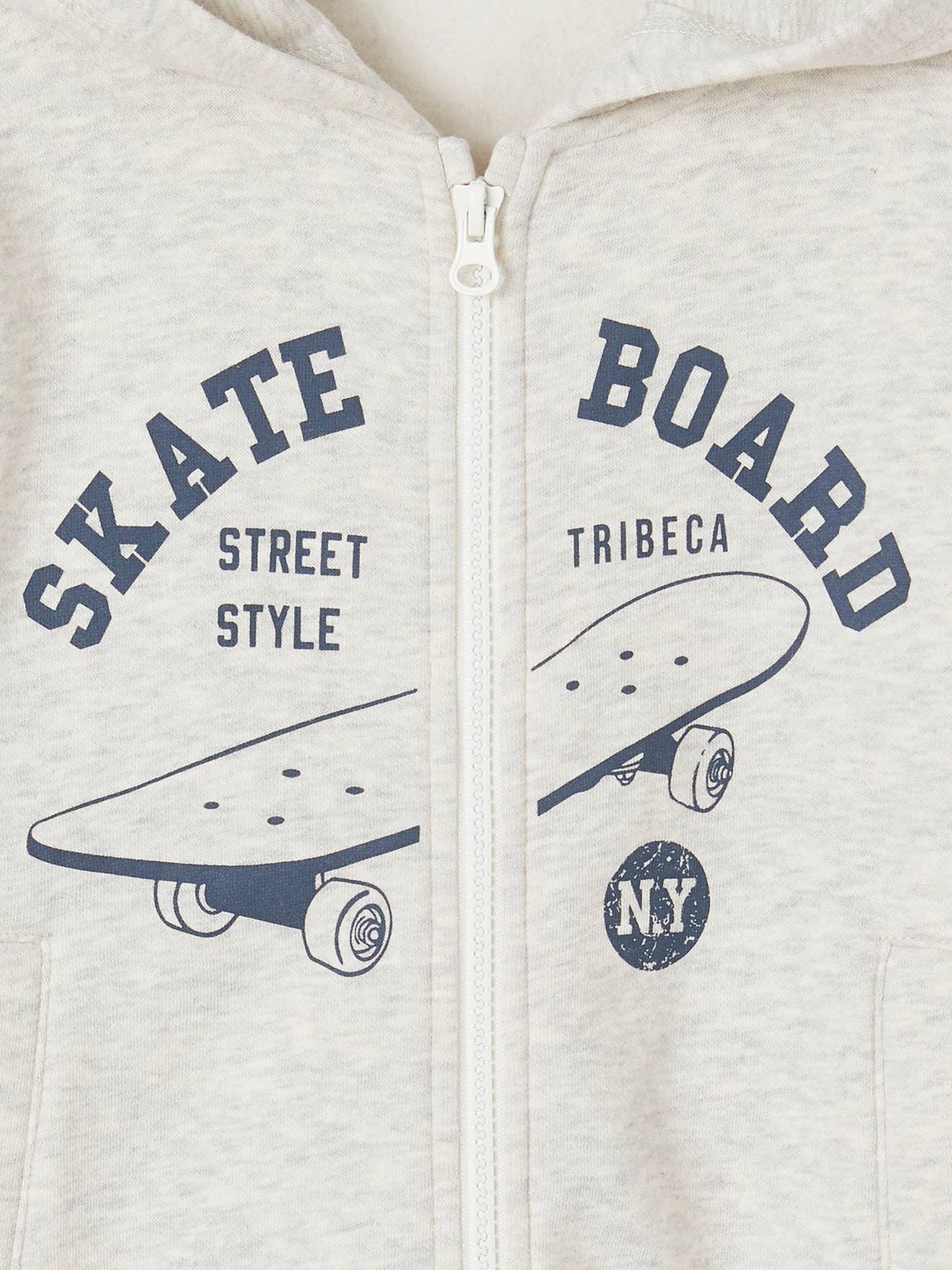 Vertbaudet Jungen Kapuzensweatjacke, Skater BASIC Oeko-Tex - graublau
