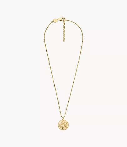 Fossil Kette Lunar New Year Anhänger Edelstahl goldfarben