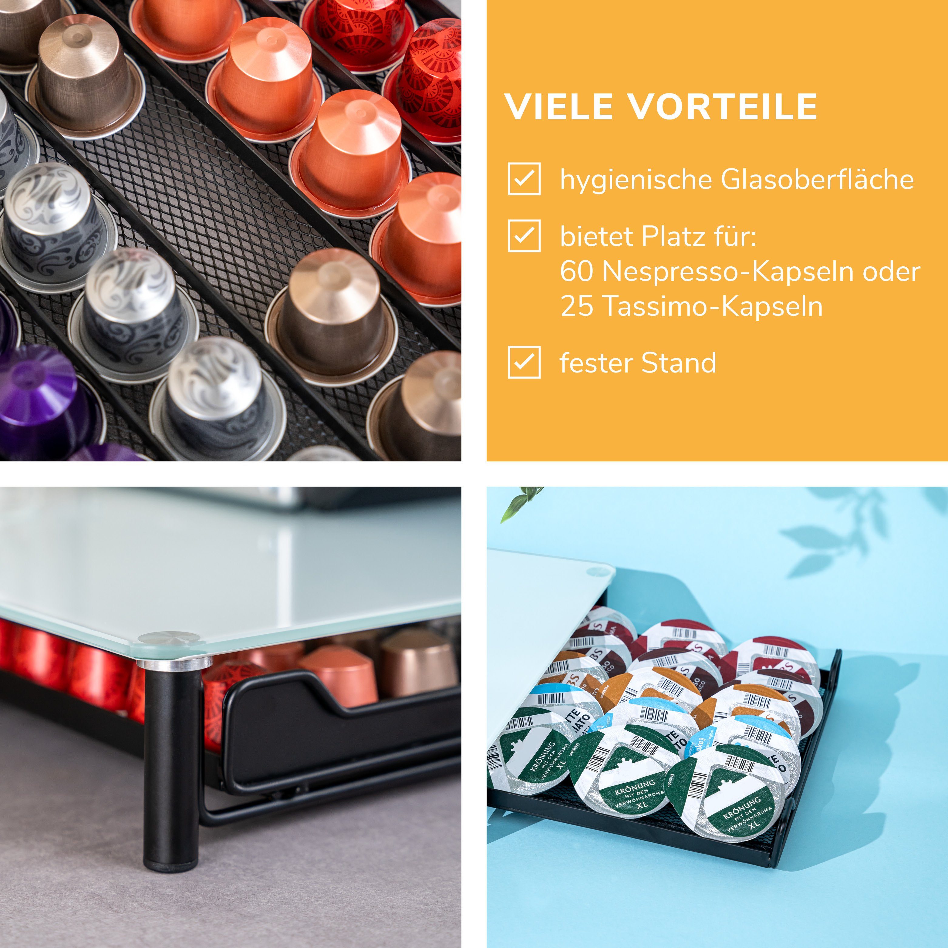 bremermann Kapselspender bremermann Kaffeekapsel-Box für 60x Nespresso, Schubladenbox, Metall
