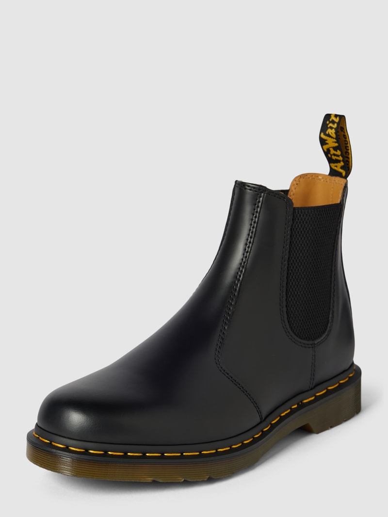 Chelsea Boots aus echtem Leder in schwarz