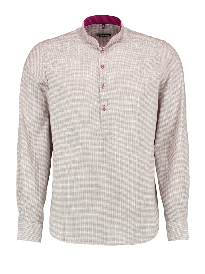 OS-Trachten Stehkragenhemd 420000-4216 in khaki günstig kaufen S