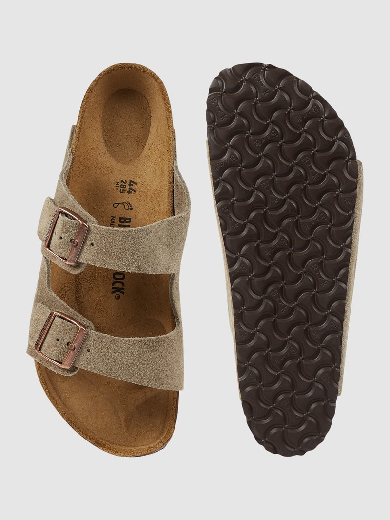 Sandalen aus Veloursleder Modell 'Arizona' in taupe