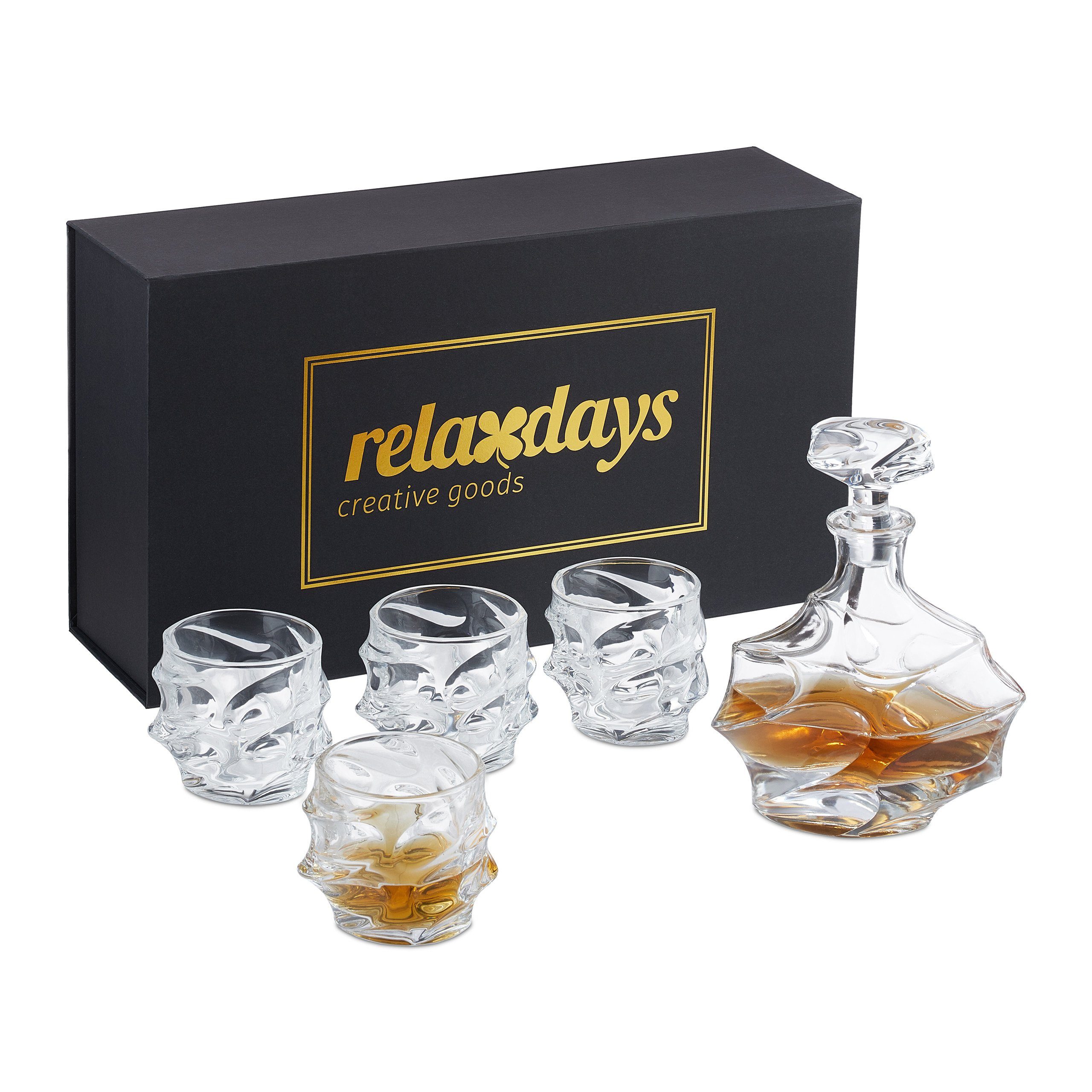 relaxdays Gläser-Set Whisky Set 5-teilig, Glas