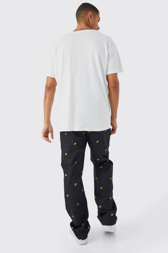 Lockere bestickte Hose