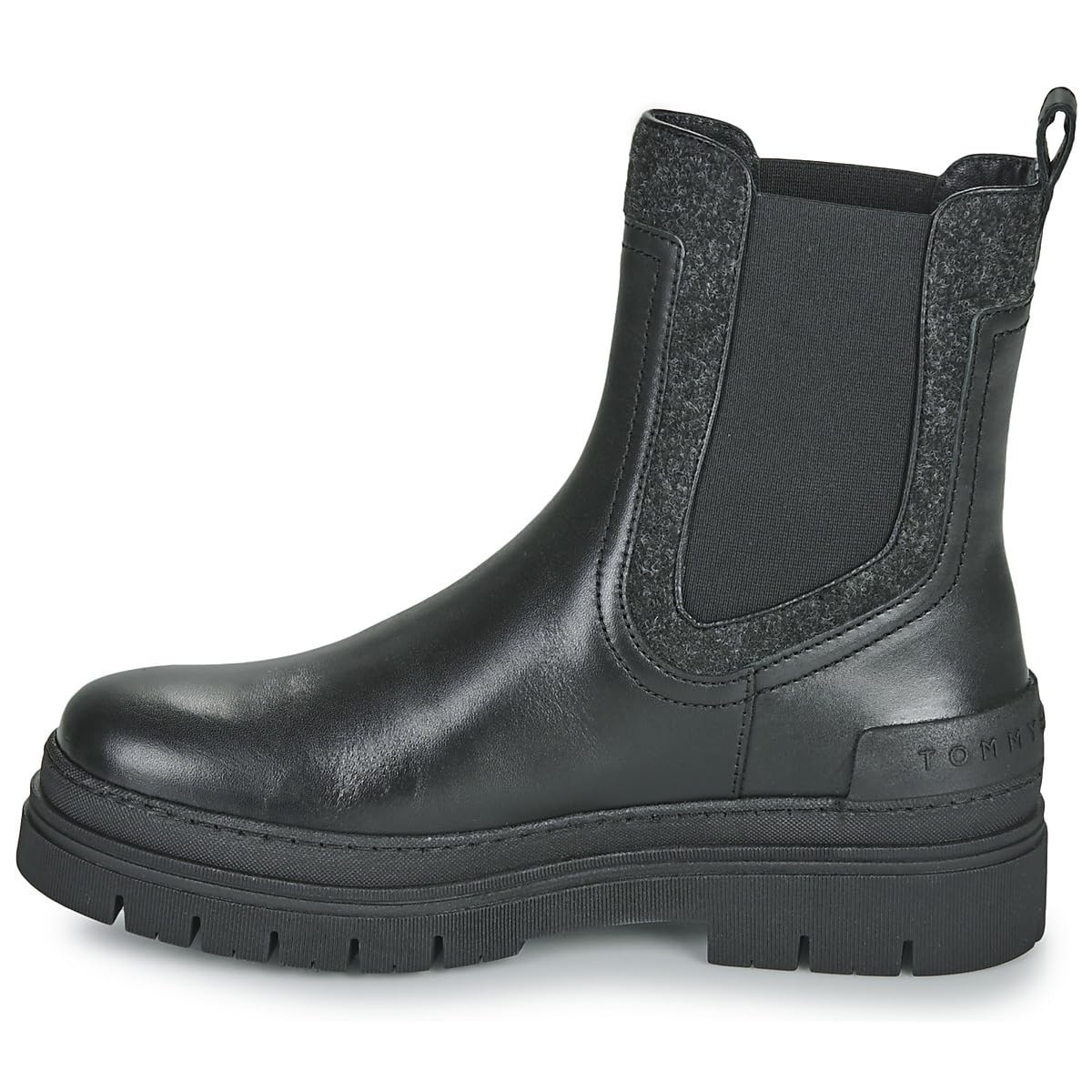 TOMMY HILFIGER Chelsea Boot schwarz FEMININE FELT CHELSEA BOOTIE