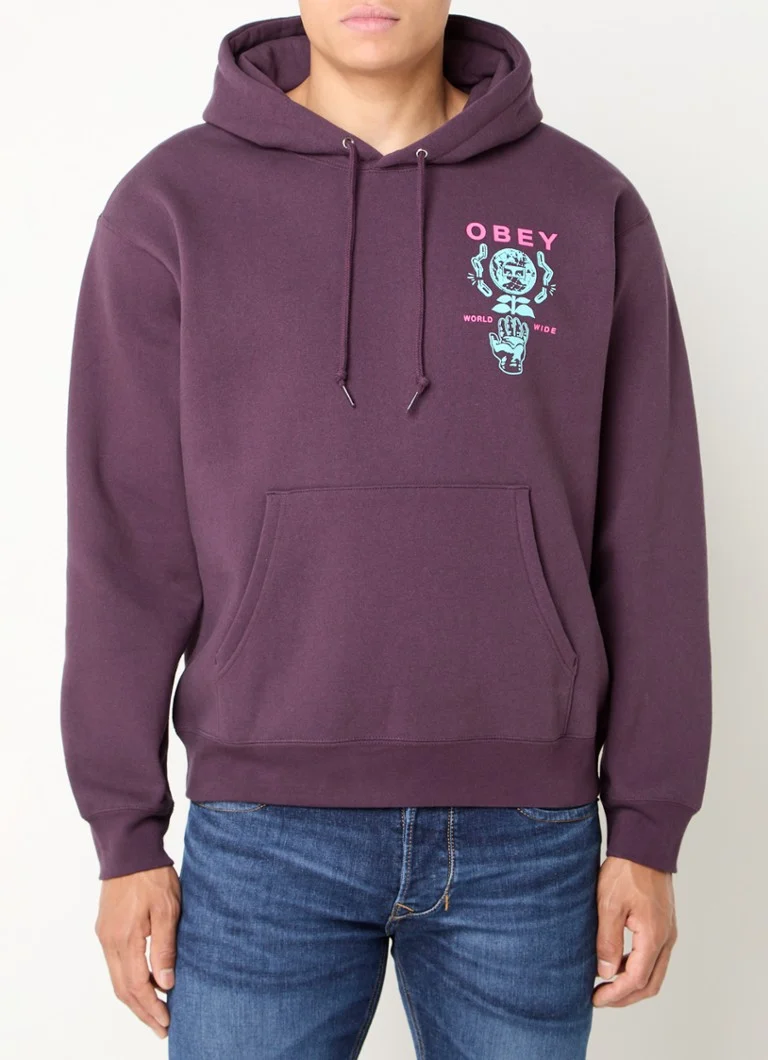 Obey Helping Hand hoodie with logo and back print