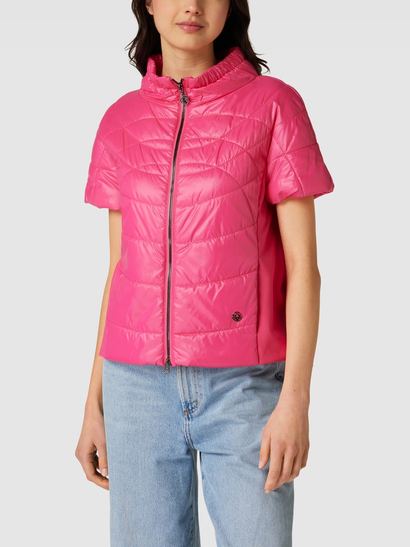 Steppweste mit Label-Details in pink