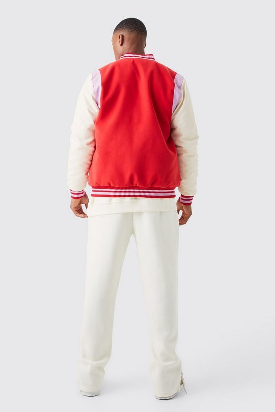 Melton PU-Jacke mit M-Aufnäher